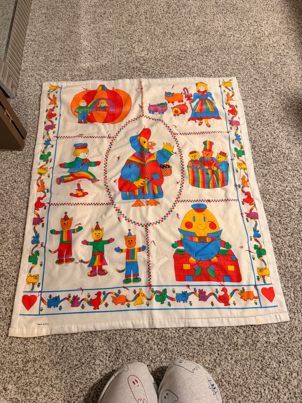 Colorful Nursery  with Humpty Dumpty & Characters - Multicolor blanket